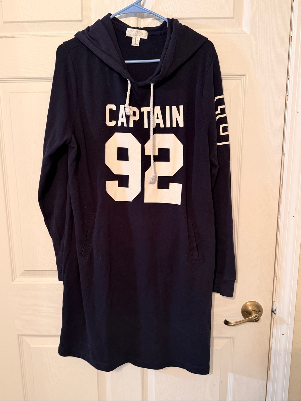 Forever 21 Captain 92 Graphic Hoodie Mini Dress Size XL